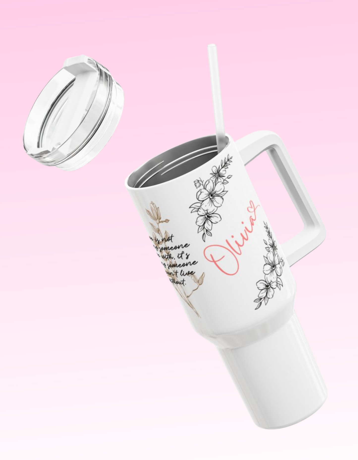 Personalized Name Tumbler , Motivational Quote- 40oz Inspirational Drinkware