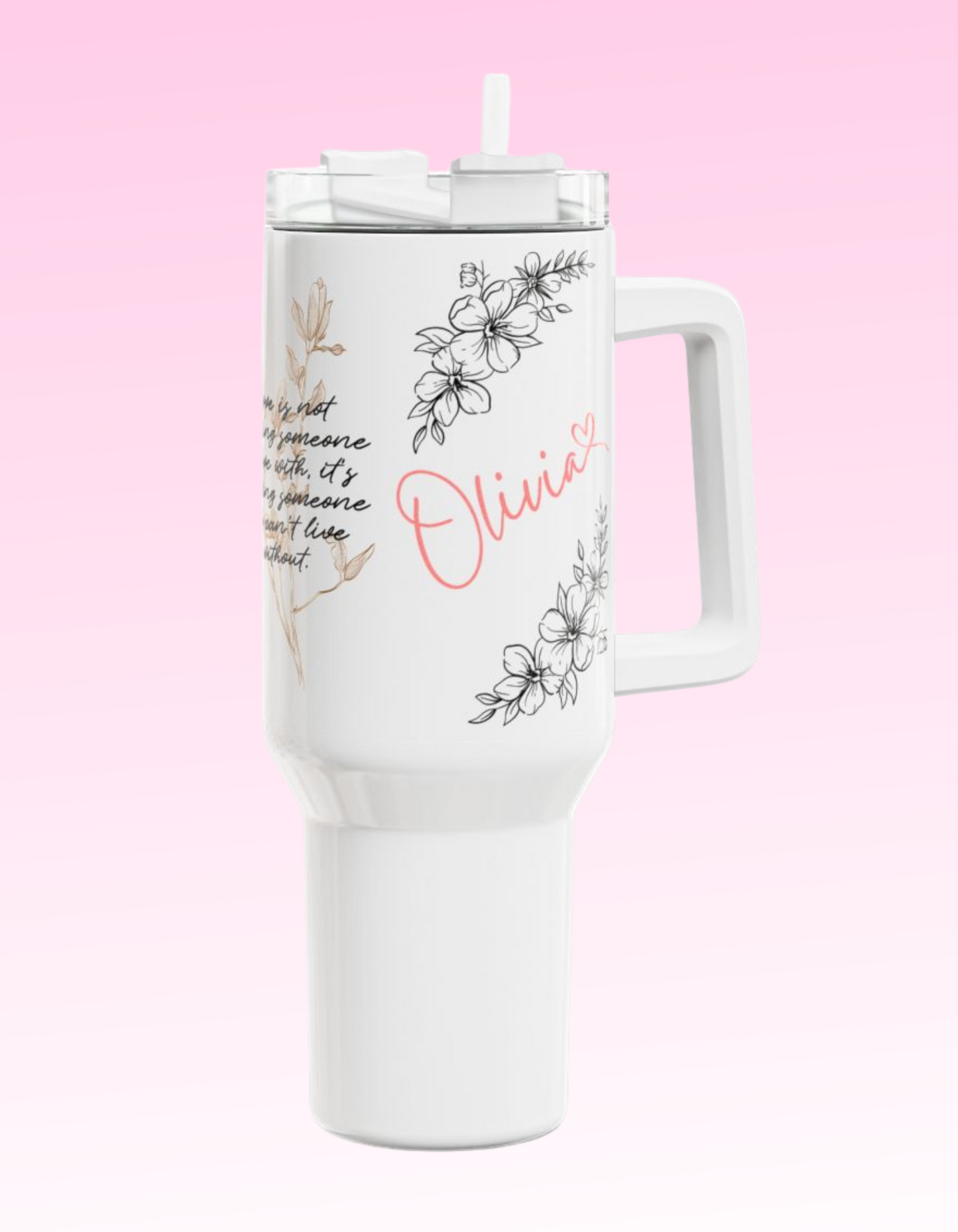 Personalized Name Tumbler , Motivational Quote- 40oz Inspirational Drinkware