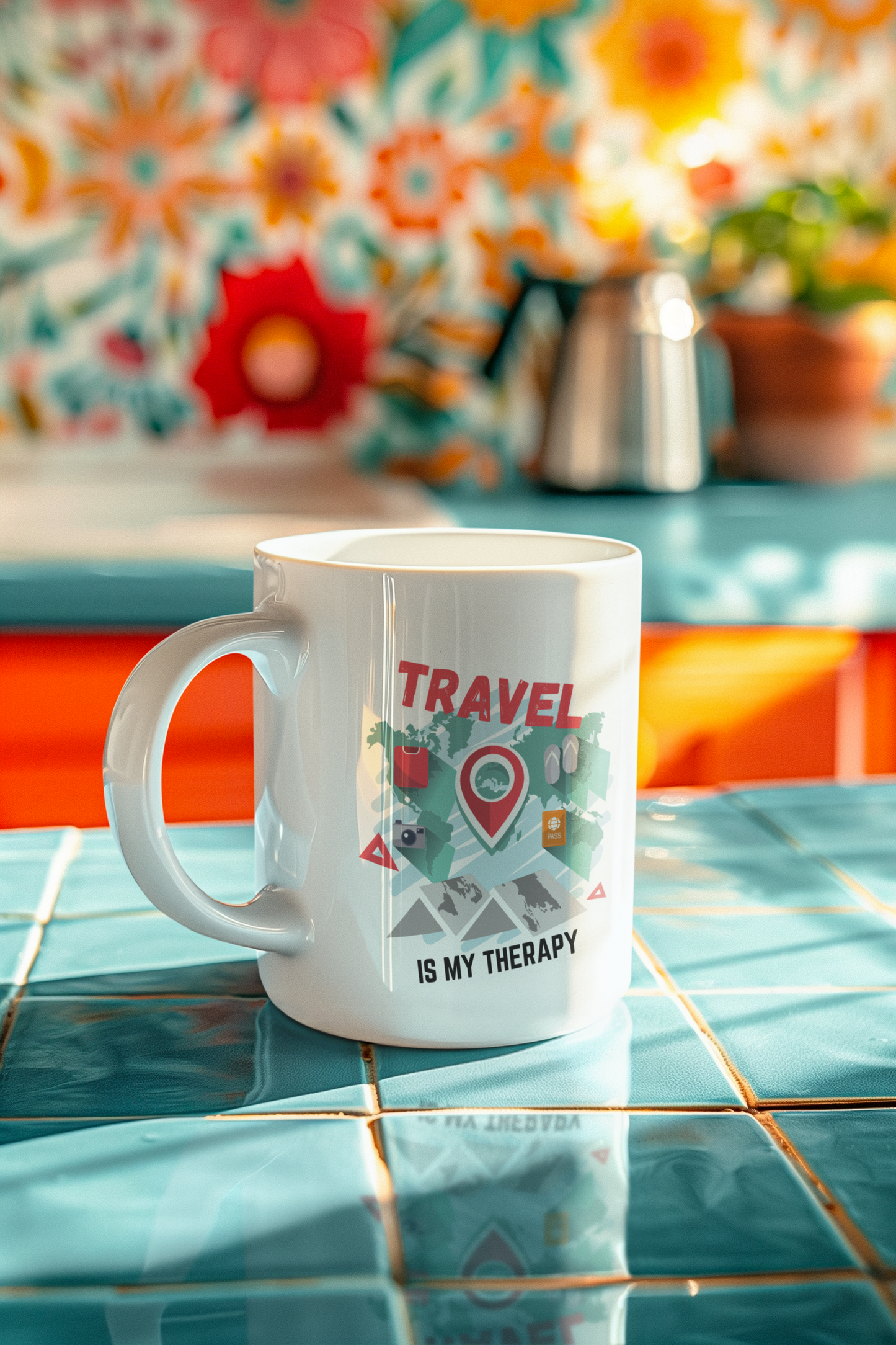 TRAVEL IS MY THERAPY - 11oz Ceramic Cup