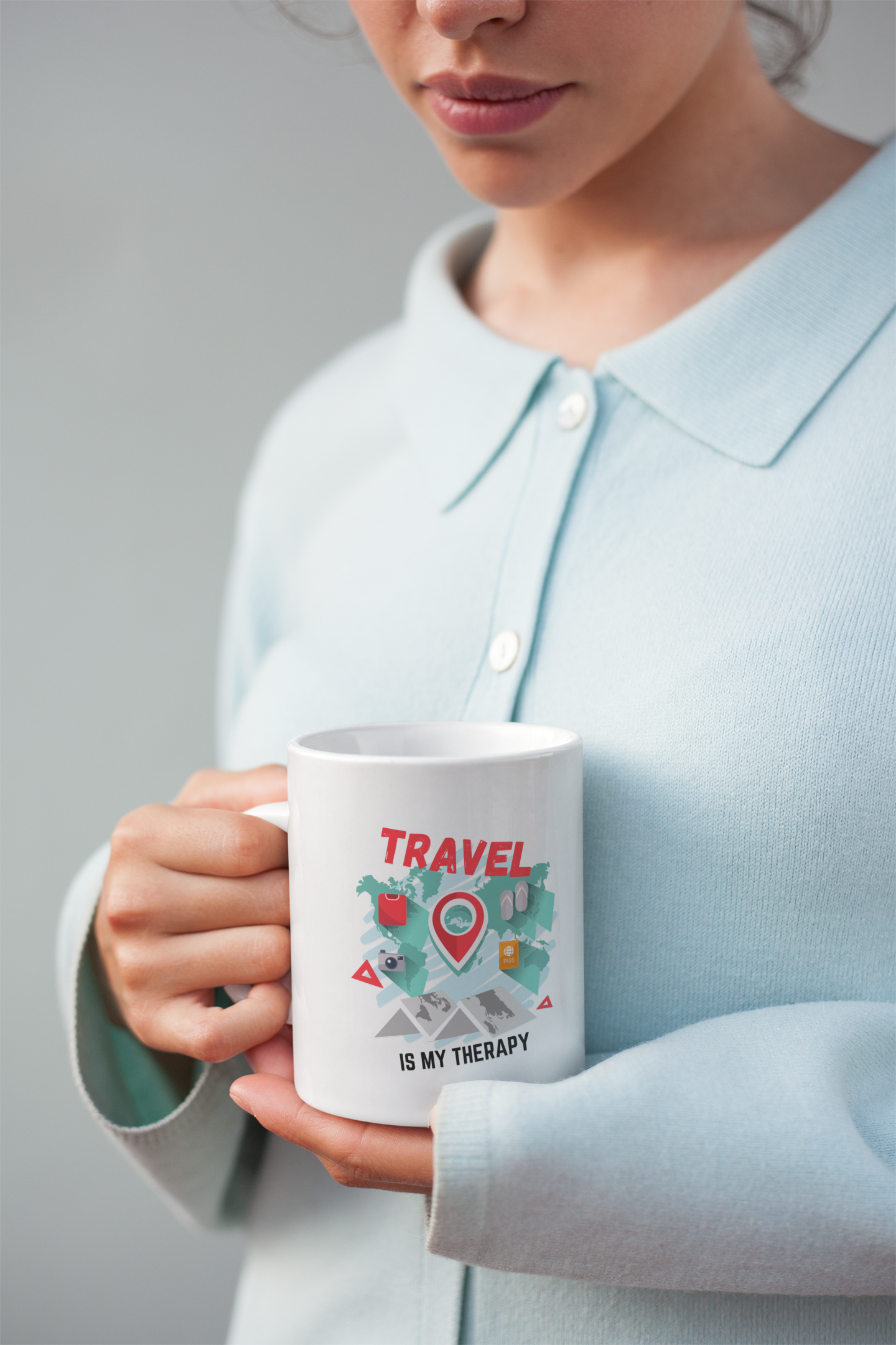 TRAVEL IS MY THERAPY - 11oz Ceramic Cup