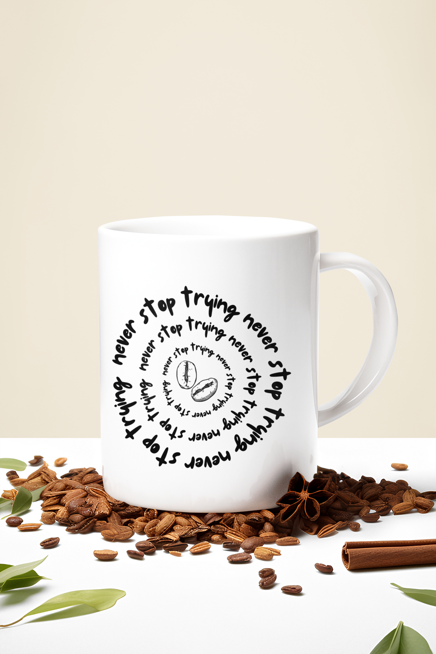 NEVER STOP TRYING - 11oz Ceramic Cup