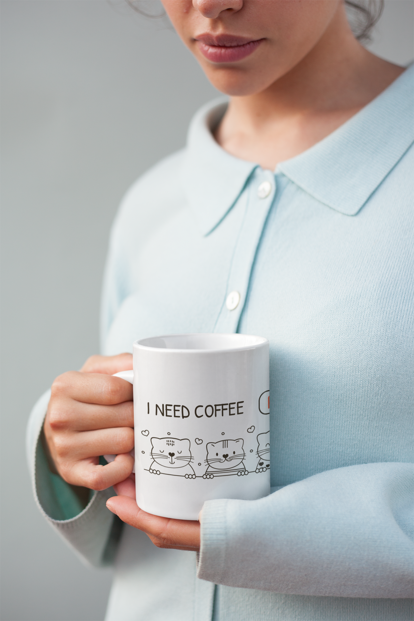 I NEED COFFEE RIGHT MEOW - Cute 11oz Ceramic Cups for Animal Lovers